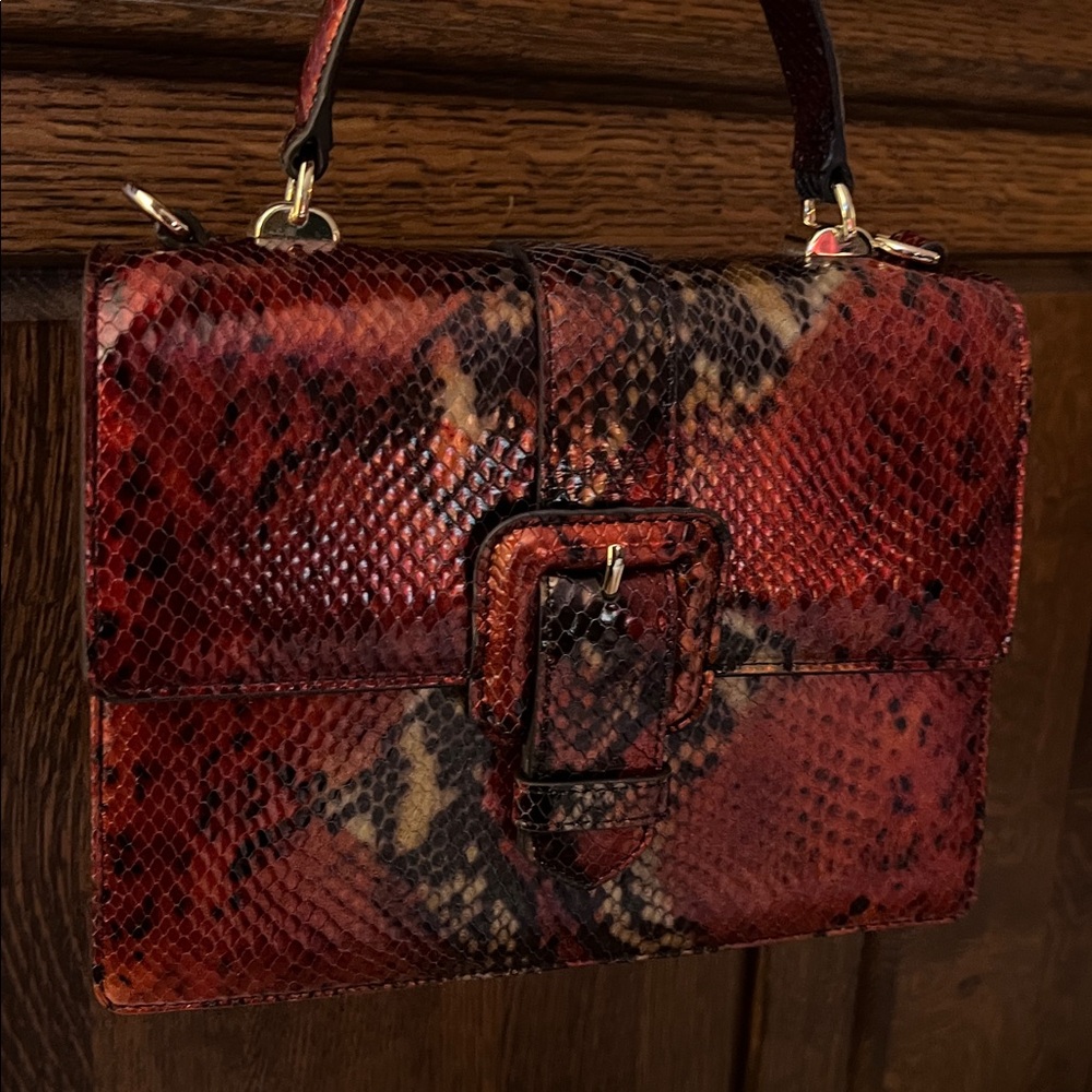 BRAHMIN Mini Francine Satchel with matching Veronica Wallet/Crimson Rosebay NWT - Picture 14 of 15